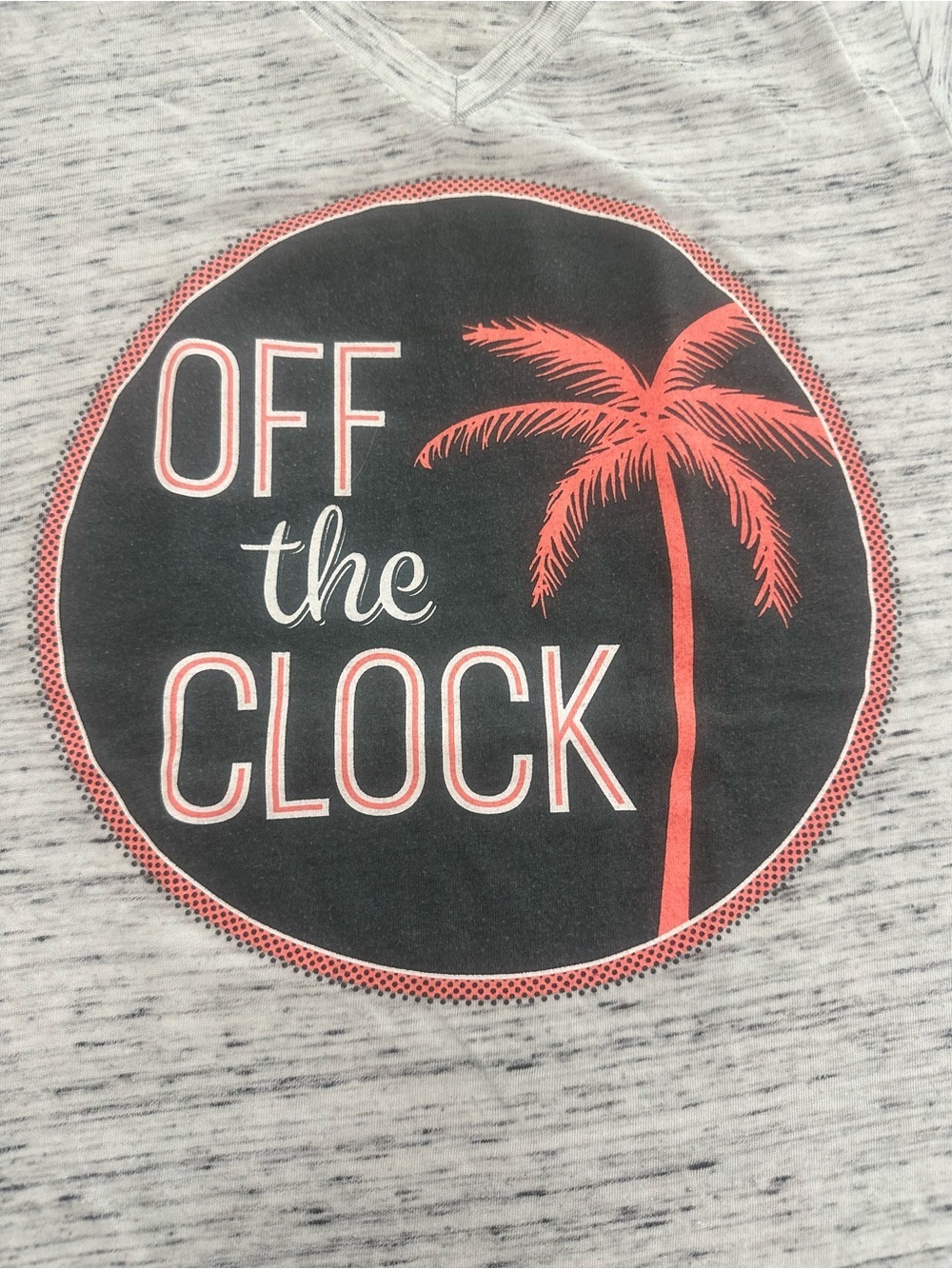 ATX Mafia “Off the Clock” Graphic Tee | V-Neck | Heather Gray | Size S - Picture 2 of 15